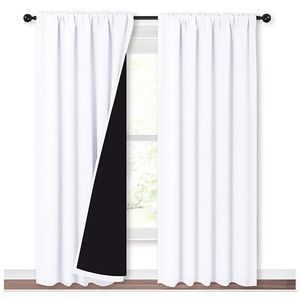 84”x52” white 100% blackout curtains